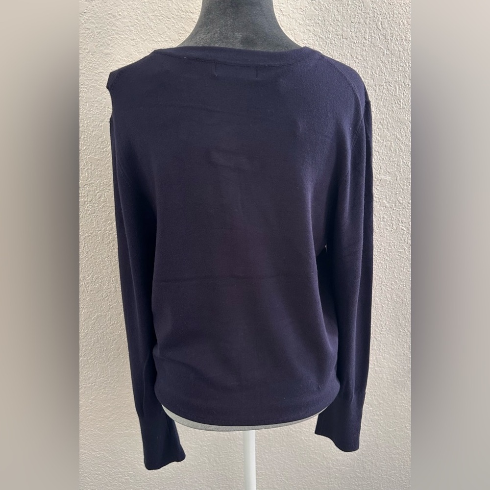 Tahari Navy Cardigan with Gold Buttons – NWT (Size: XL) - Picture 2 of 7